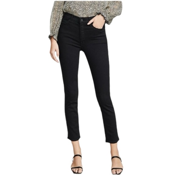 MOTHER The Dazzler Black Mid Rise Crop Stretch Denim Ankle Jeans 32 Not Guilty - Picture 1 of 9